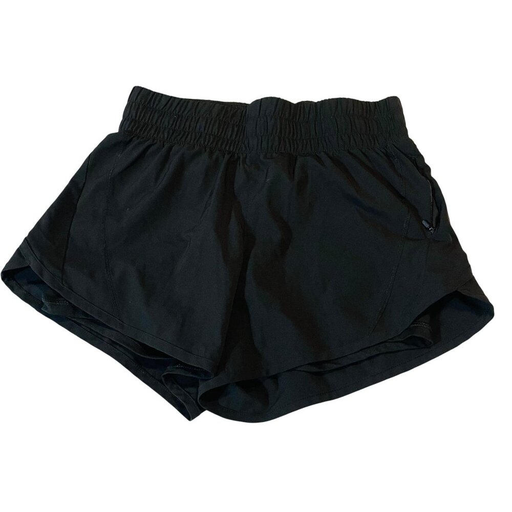 Black Athletic Running Shorts With spandex Liner Zippered Pocket